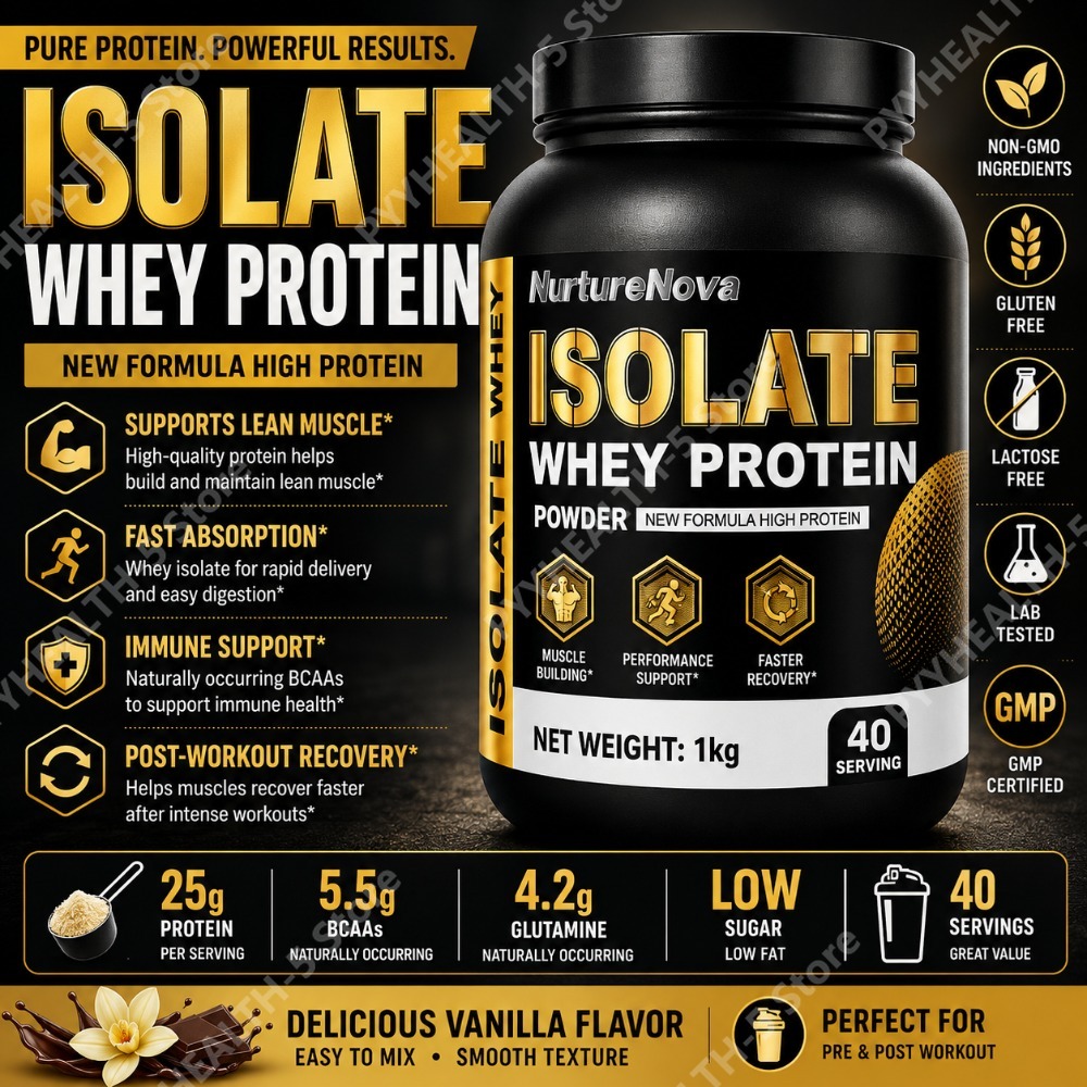Nutrition For Fitness And Sports - Isolatiewhey-eiwitpoeder 1kg Hoog Eiwitgehalte Sportvoeding Shake