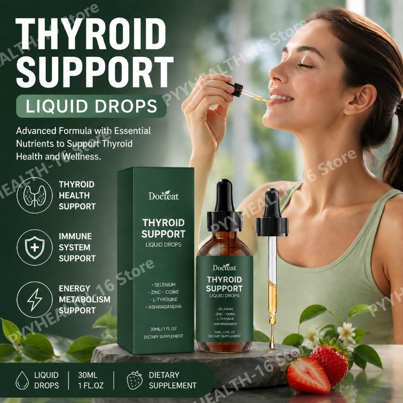 Iodine Drops Supplement - Docteat Schildklierondersteunende Vloeibare Druppels met Selenium,