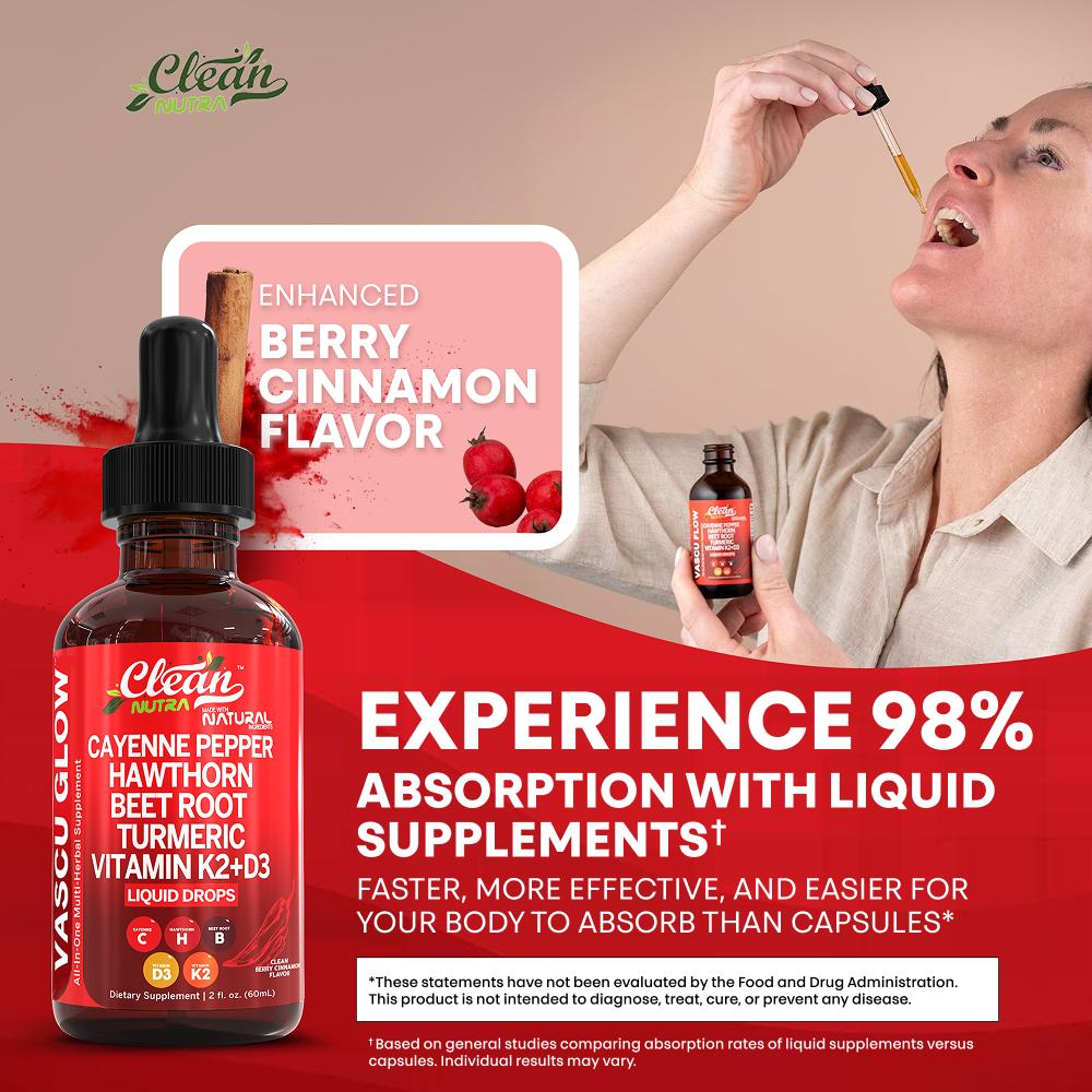 Clean Nutra Vascu Glow Liquid  - Vitamin D3 K2 Drop recensie en prijs