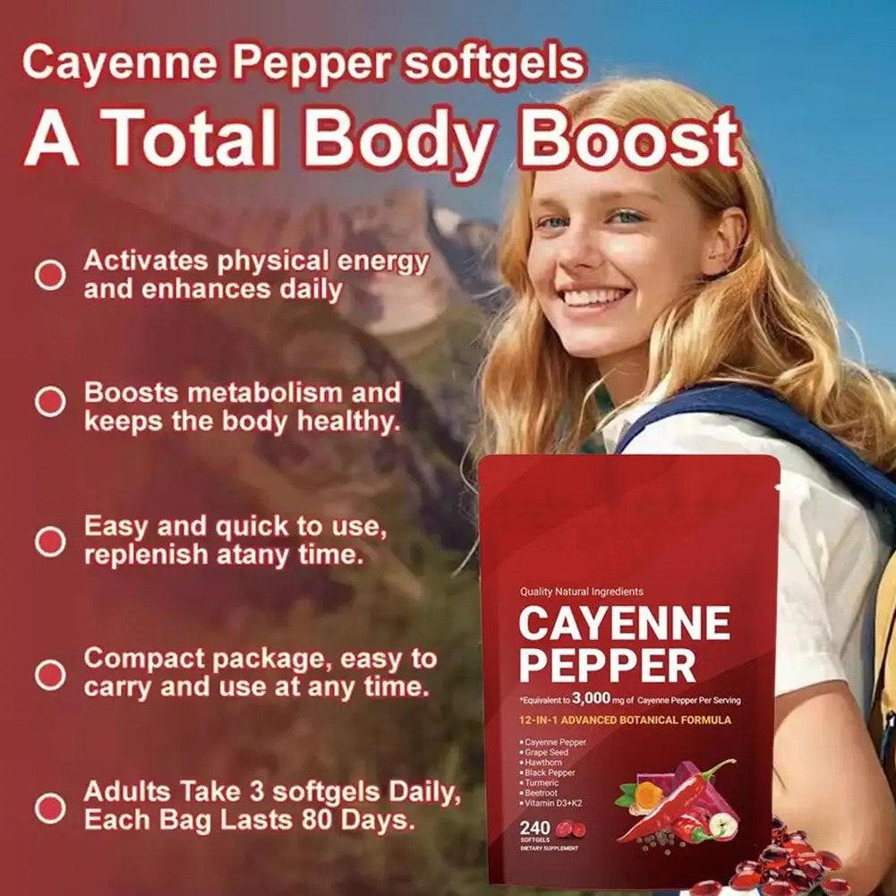 240 Softgels Cayenne Peper Cap - Vitamin D3 K2 Drop recensie en prijs