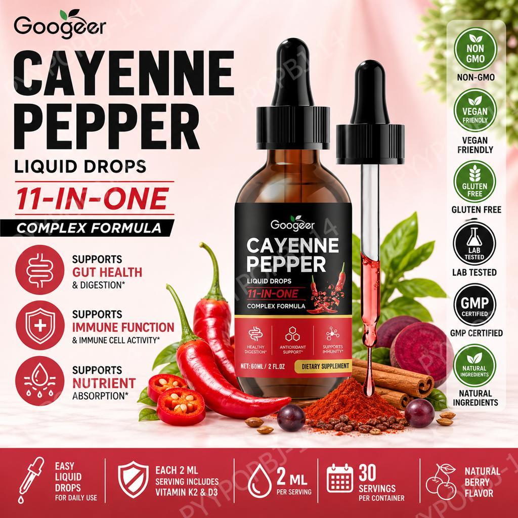 Googeer Cayenne Peper Vloeibar - Vitamin D3 K2 Drop recensie en prijs